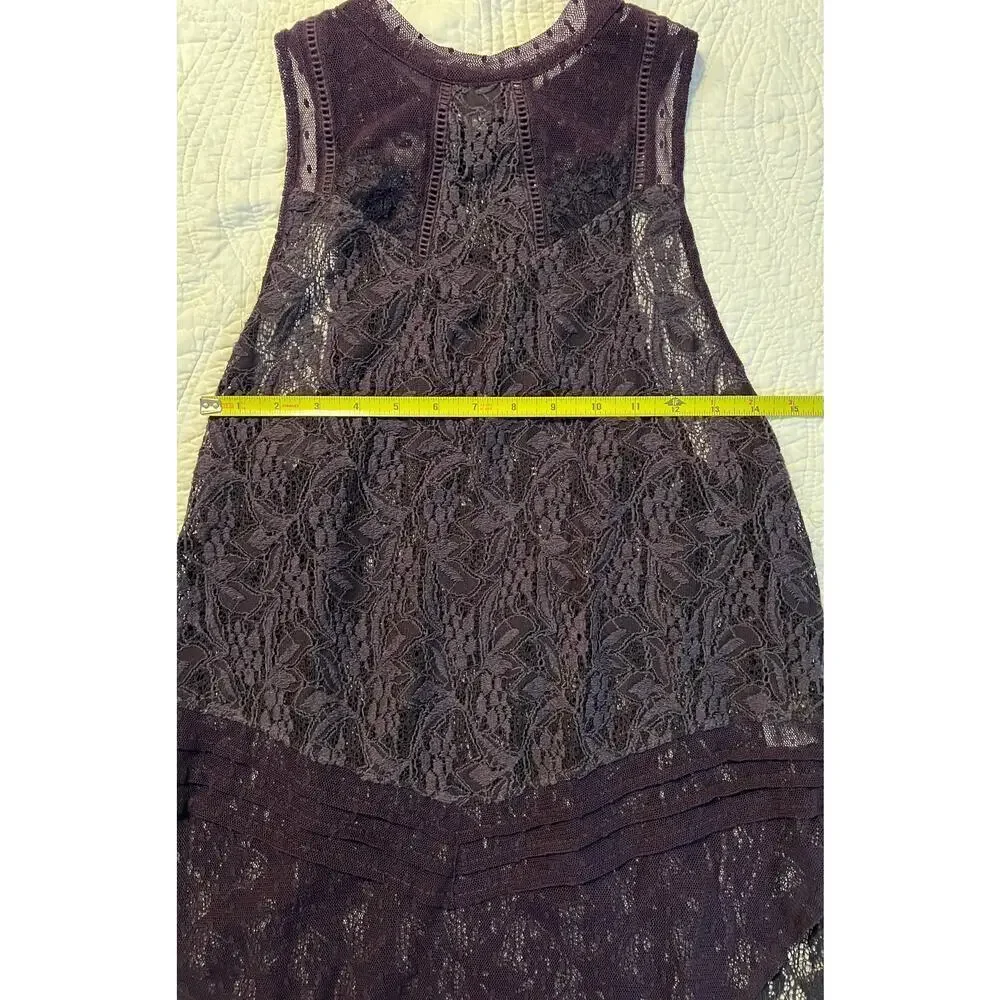 FREE PEOPLE Purple lace tunic. Small